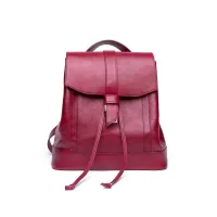 Zdjęcie Włoski skórzany plecak w kolorze czerwonym - Ikunico