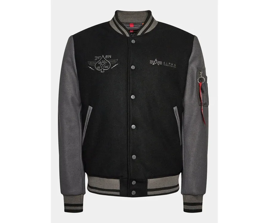 obrazek 1 Alpha Industries Kurtka bomber Varsity Air Force 138107 Czarny Regular Fit