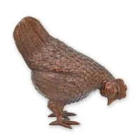 Picture Stylish sculpture of a hen made of bronze