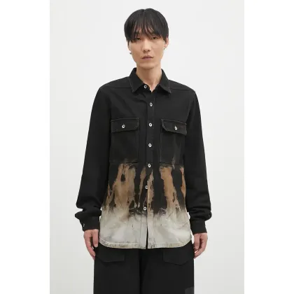 Zdjęcie Rick Owens kurtka jeansowa Outershirt męska kolor czarny przejściowa oversize DU02D2755.BSUN