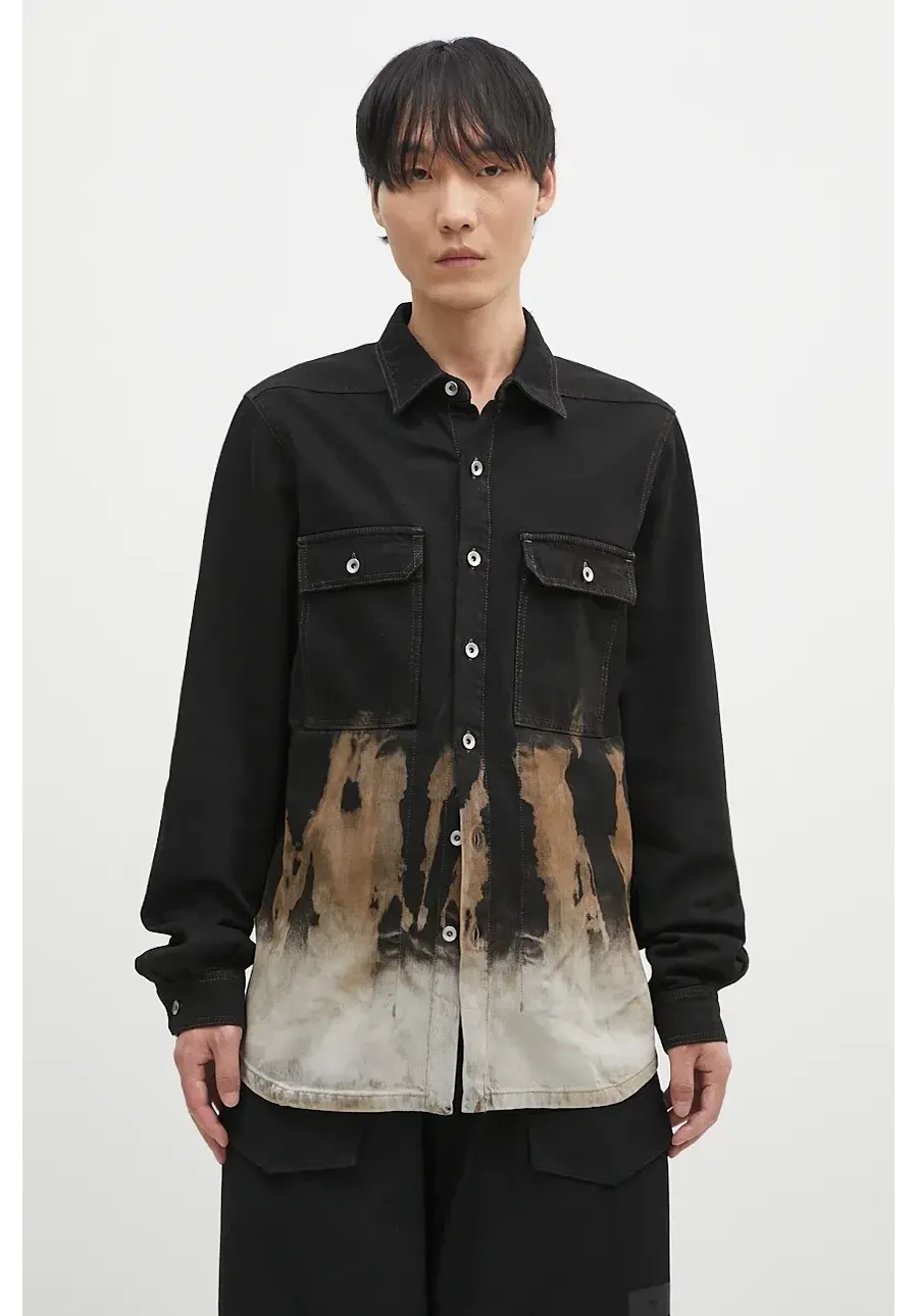 obrazek 1 Rick Owens kurtka jeansowa Outershirt męska kolor czarny przejściowa oversize DU02D2755.BSUN