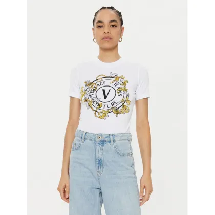 Zdjęcie Versace Jeans Couture T-Shirt 78HAHC01 Biały Regular Fit