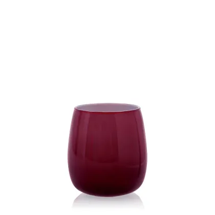 Zdjęcie Włoski komplet 6 burgundowych szklanek ze szkła opalowego (9,5 cm)