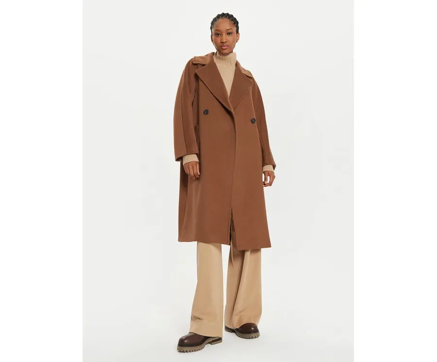 obrazek 1 Weekend Max Mara Płaszcz wełniany Resina 2425016092 Brązowy Regular Fit