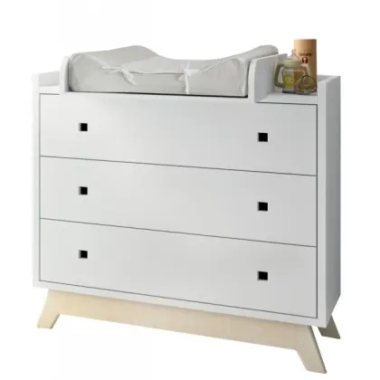 Zdjęcie Komoda MADAVIN dla dzieci z trzema szufladami - MDF i brzoza - Mathy by Bols