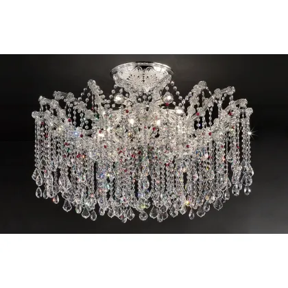 Picture A beautiful chandelier with hanging crystals