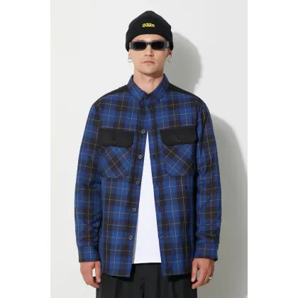 Zdjęcie Neil Barett kurtka LOOSE BICOLOR FLAP POCKET PADDED męska kolor niebieski przejściowa oversize PBCS024C.V041C.3705