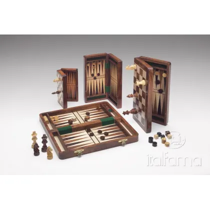 Zdjęcie Klasyczny magnetyczny zestaw szachowy + backgammon - Italfama