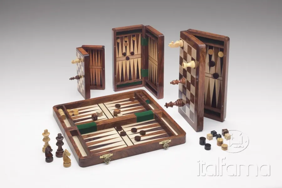 obrazek 1 Klasyczny magnetyczny zestaw szachowy + backgammon - Italfama