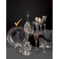 Zdjęcie Szklana taca do serwowania - złoto 24k