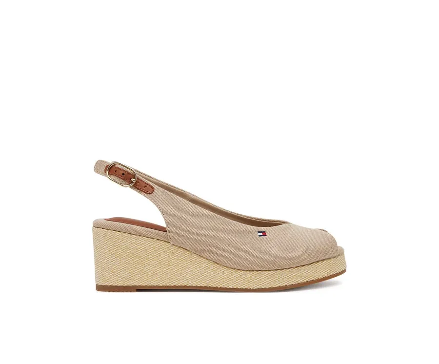 obrazek 1 Tommy Hilfiger Sandały Flag Mid Wedge Espad Slingback FW0FW08595 Beżowy
