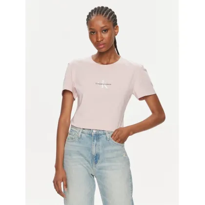 Zdjęcie Calvin Klein Jeans T-Shirt Monologo Slim Tee J20J222564 Różowy Slim Fit