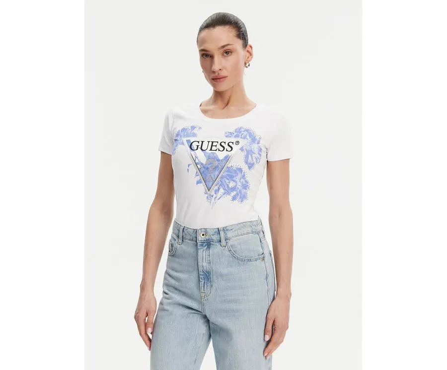 obrazek 1 Guess T-Shirt W5GI08 J1314 Biały Slim Fit
