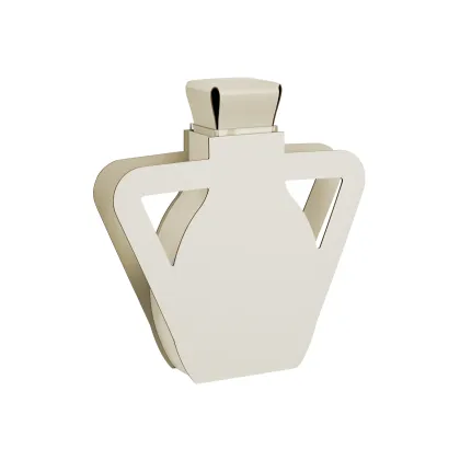 Zdjęcie Biały skórzany wazon Otto 9x41xH44 cm o oryginalnym kształcie