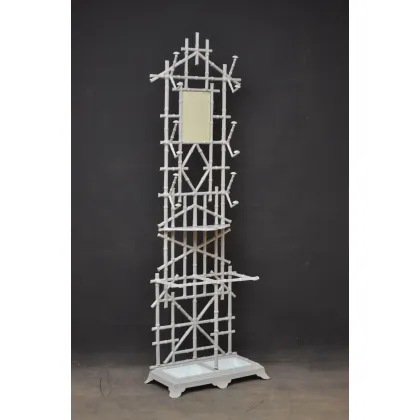 Zdjęcie Późny wiktoriański stojak z żeliwa - antyk w kolorze jasnoszarym