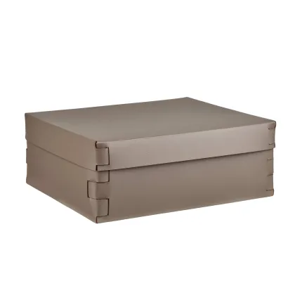 Zdjęcie Skórzane pudełko Snob 36x30xH13,5 cm w kolorze cappuccino