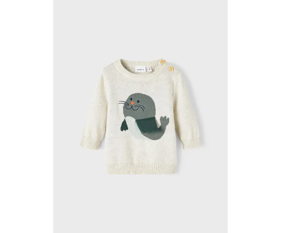 obrazek 1 NAME IT Sweter 13209866 Szary Regular Fit