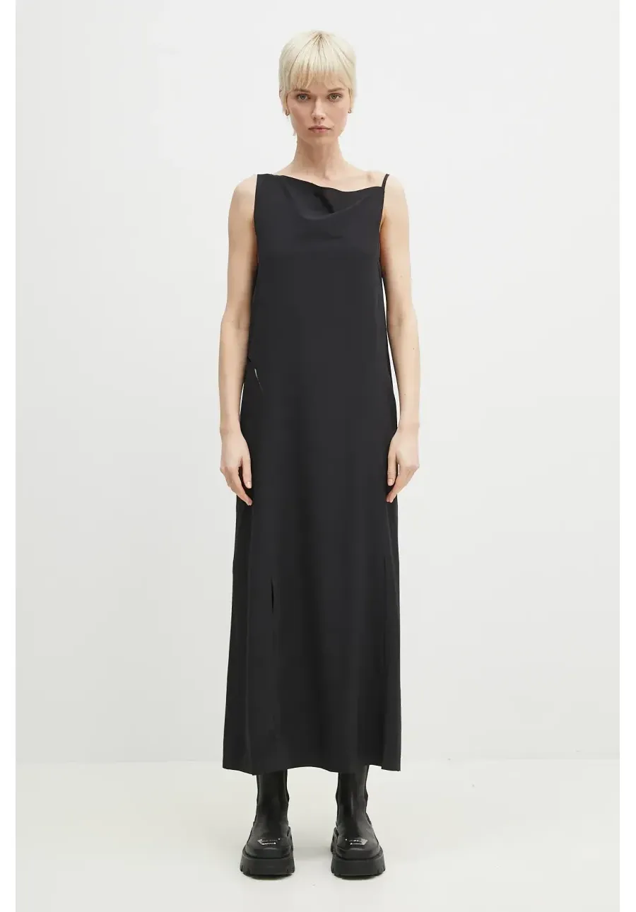 obrazek 1 Y-3 sukienka Slit Dress kolor czarny maxi prosta JD1474