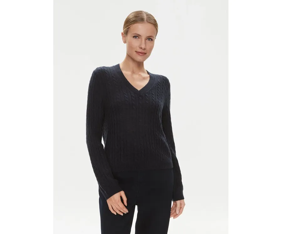 obrazek 1 Tommy Hilfiger Sweter WW0WW39887 Granatowy Regular Fit