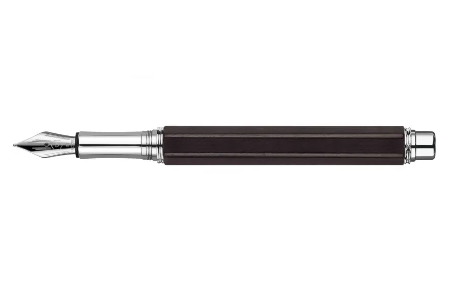 obrazek 1 Pióro wieczne Varius Ebony posrebrzane/rodowane, różne stalówki