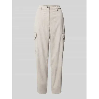 Zdjęcie Spodnie sztruksowe o kroju tapered fit z kieszeniami cargo model ‘Rahel’