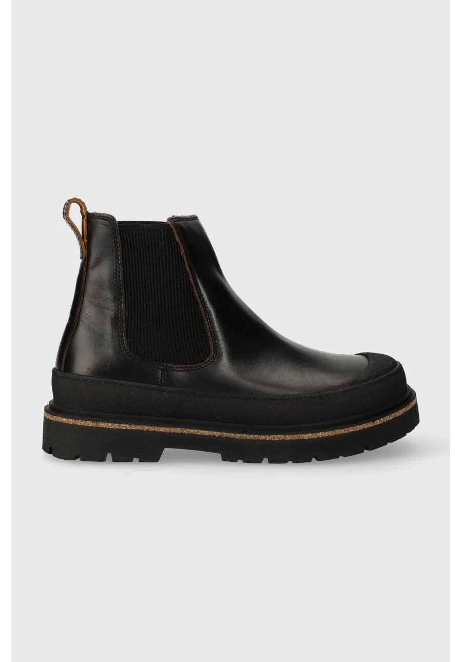 obrazek 1 Birkenstock botki skórzane Prescott Slip On damskie kolor czarny na płaskim obcasie 1025218