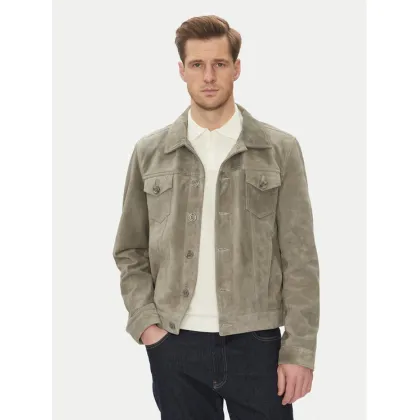 Zdjęcie Serge Pariente Kurtka skórzana Jeans Szary Regular Fit