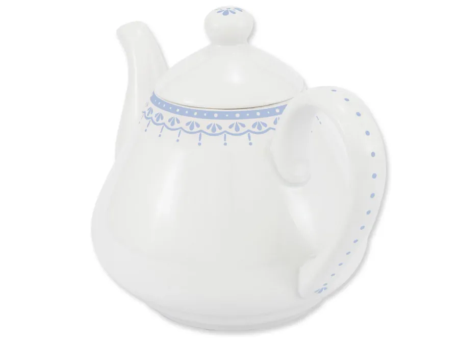 obrazek 2 Piękny stylowy imbryk z porcelany z delikatnym zdobieniem w kolorze niebieskim - Leander