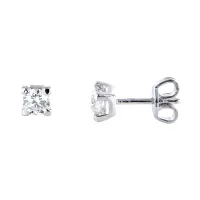 Picture Small lightweight point earrings in white gold and diamonds