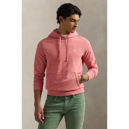 Zdjęcie Polo Ralph Lauren bluza bawełniana męska kolor różowy z kapturem gładka 710916690