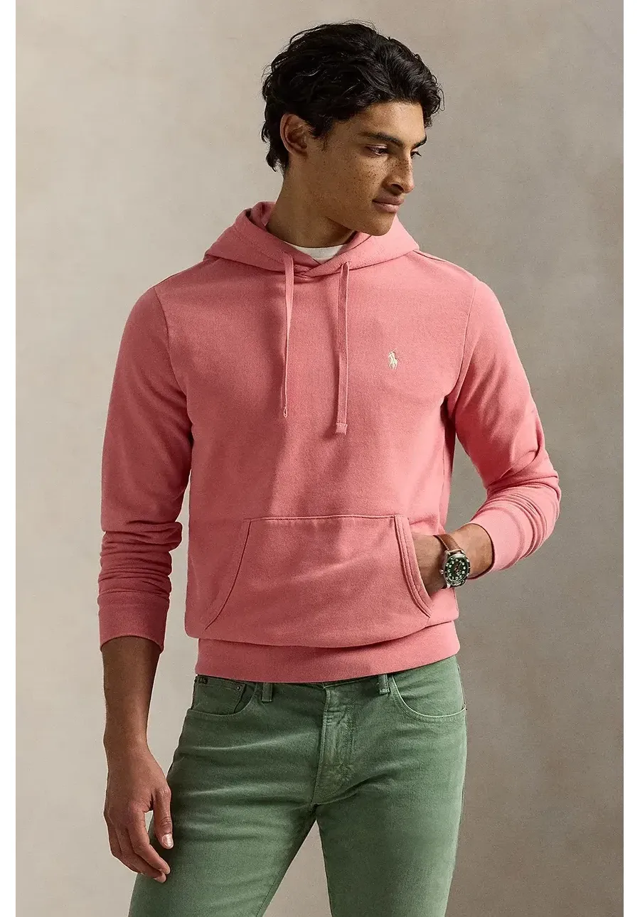 obrazek 1 Polo Ralph Lauren bluza bawełniana męska kolor różowy z kapturem gładka 710916690