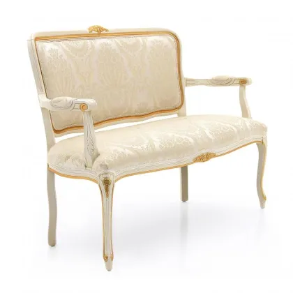 Zdjęcie Beżowa elegancka sofa w stylu ludwikowskim - Sevensedie