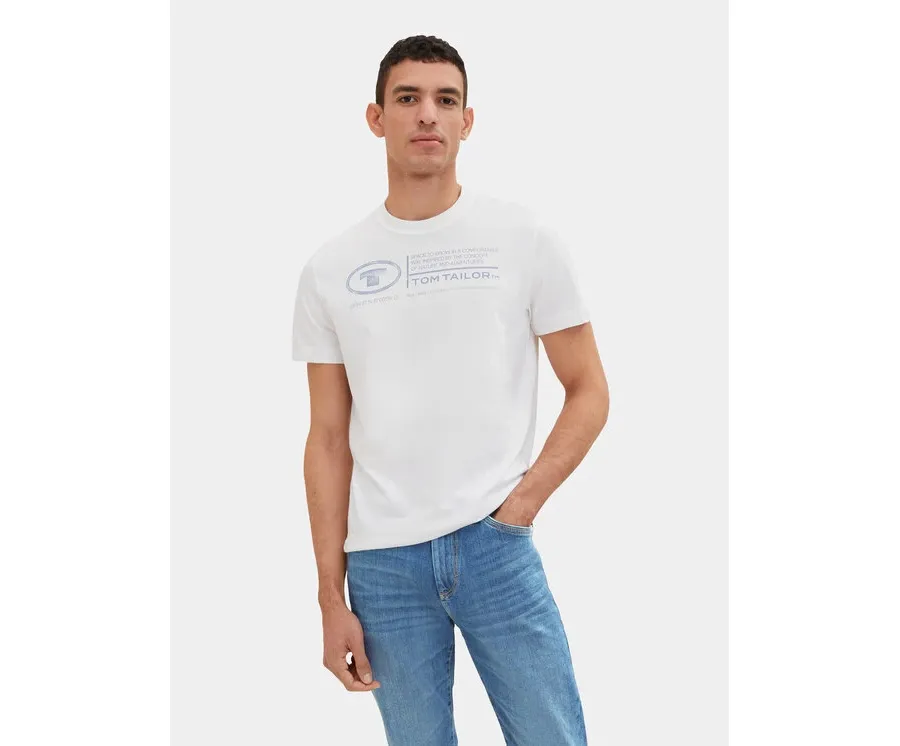 obrazek 1 Tom Tailor T-Shirt 1035611 Biały Regular Fit