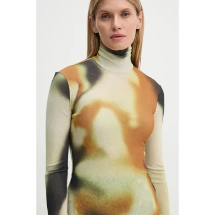 Zdjęcie Nanushka longsleeve HARRI damskie kolor zielony z golfem NW24FWTP33076