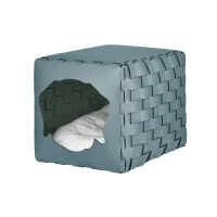 Picture Light blue pastel woven dog house 35x40x35 cm
