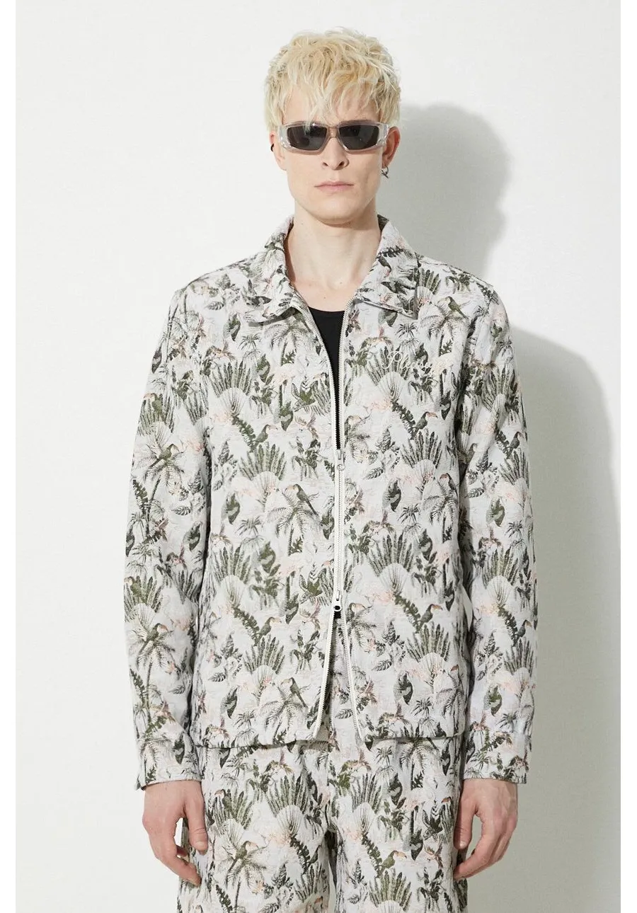 obrazek 1 PLEASURES kurtka Parrot Work Jacket męska kolor zielony przejściowa P24SP028.GREY