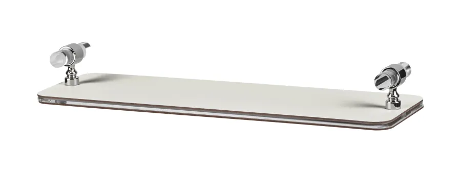 obrazek 1 Biała taca łazienkowa Linfinito 33x10xH5 cm z chromowanym wykończeniem