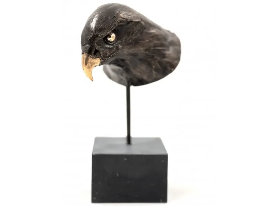 obrazek 4 Stylowa figurka z brązu "Głowa sokoła" - luksusowa ozdoba na prezent