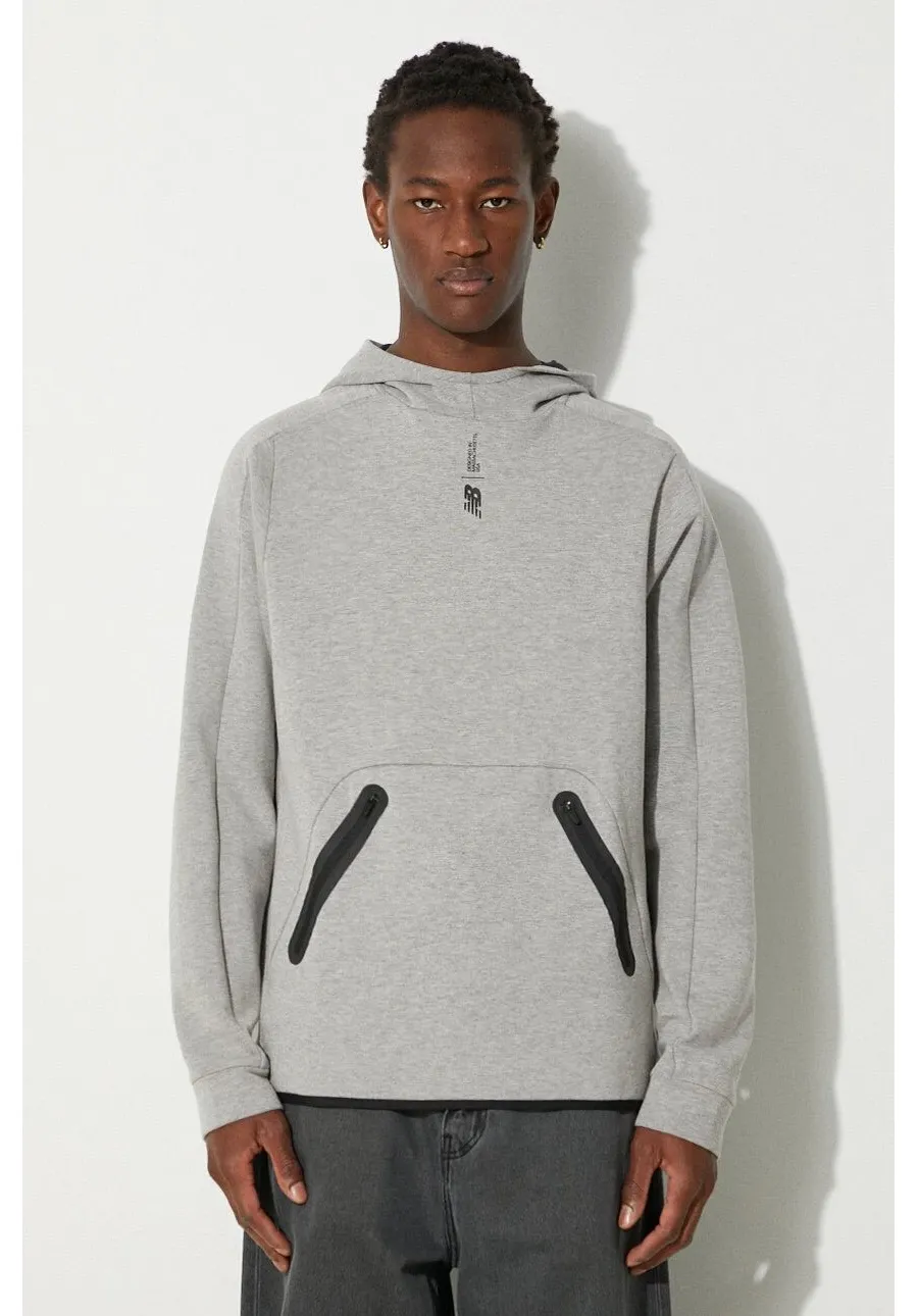 obrazek 1 New Balance bluza Fortitech męska kolor szary z kapturem melanżowa MT11139AG-9AG
