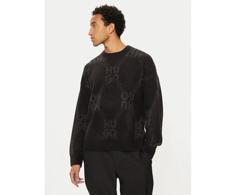 obrazek 1 Hugo Sweter 50524564 Czarny Regular Fit HUGO