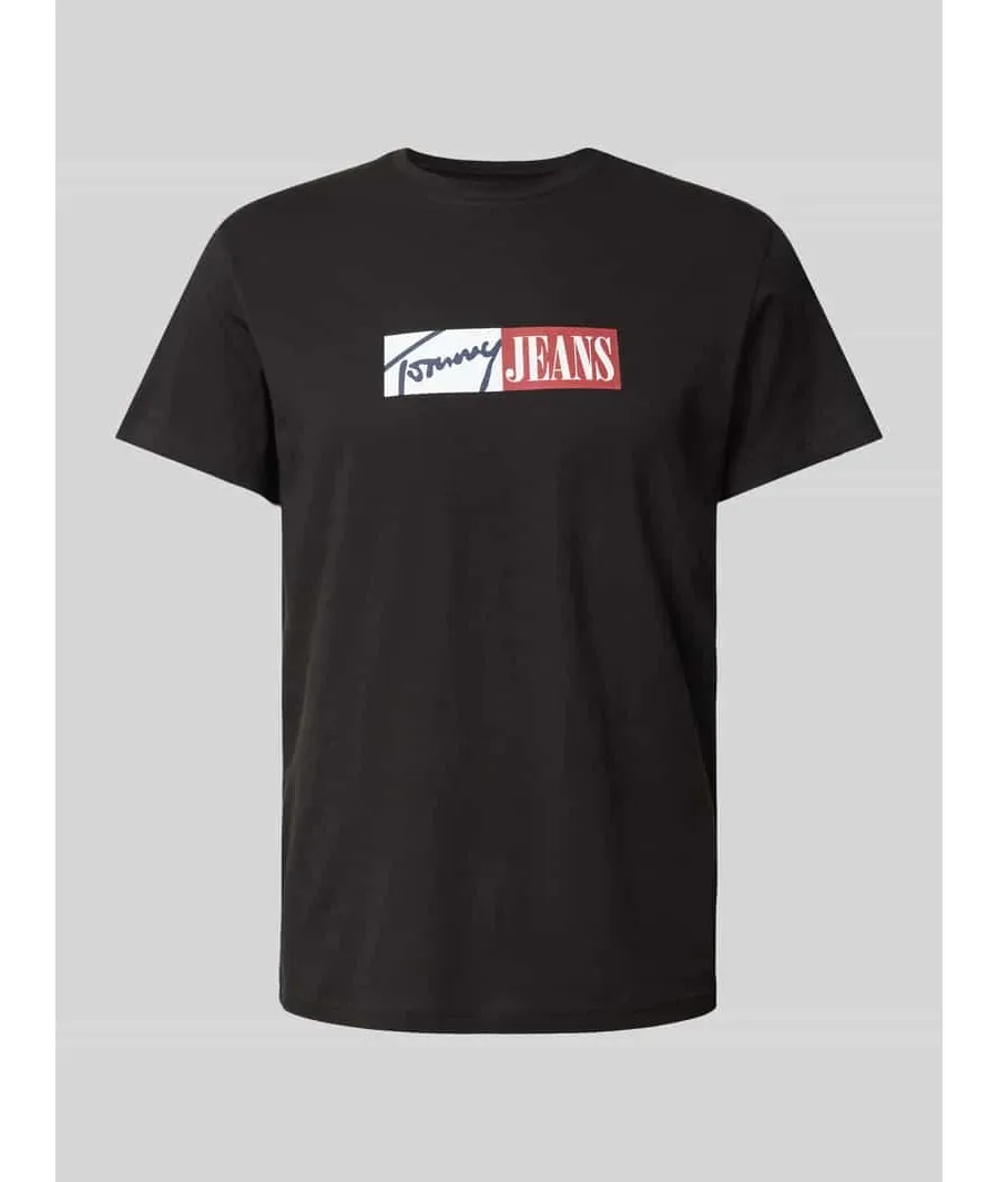 obrazek 1 T-shirt o kroju slim fit z nadrukiem z logo