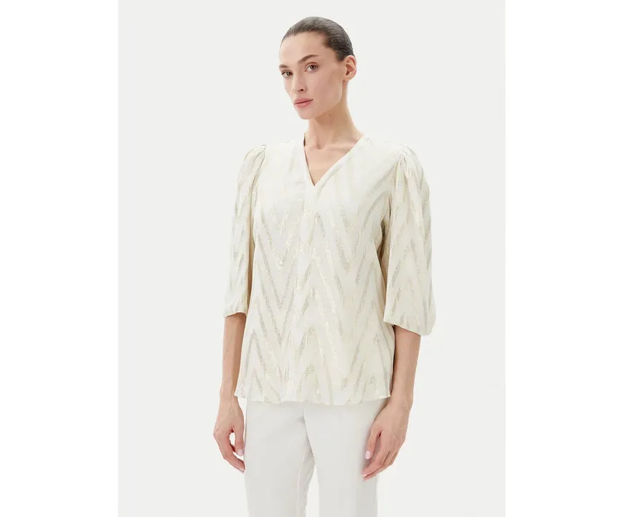 obrazek 1 Bruuns Bazaar Bluzka Collard Majlya BBW4486 Beżowy Regular Fit