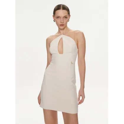 Zdjęcie Elisabetta Franchi Sukienka koktajlowa AB-514-41E2-V300 Beżowy Slim Fit