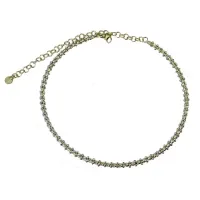 Zdjęcie Półsztywny choker z diamentowymi kulami i owalami o szerokości 4 mm.