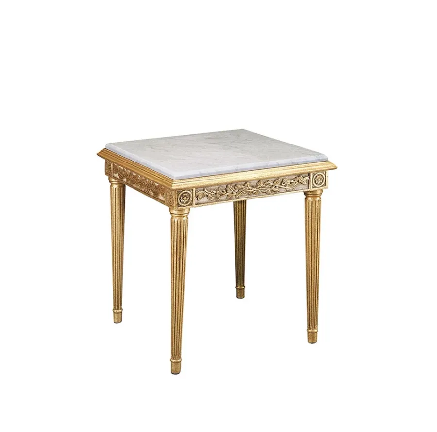 obrazek 1 Gustowny stolik MARIA - biel, złoto, kość słoniowa - Collecion Alexandra