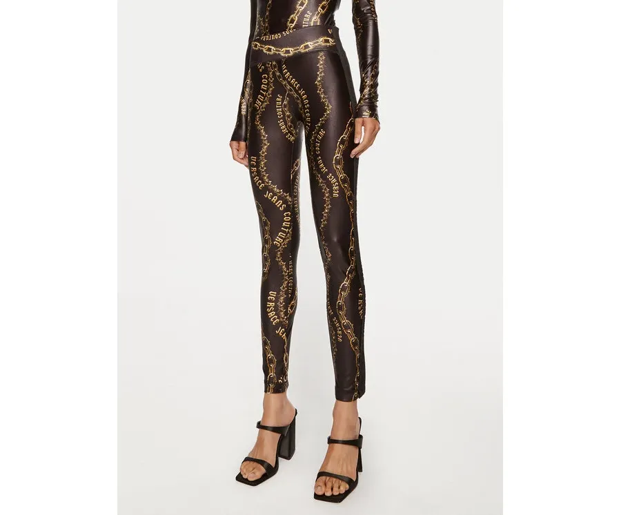 obrazek 1 Versace Jeans Couture Legginsy 77HAC114 JS417 Czarny Slim Fit