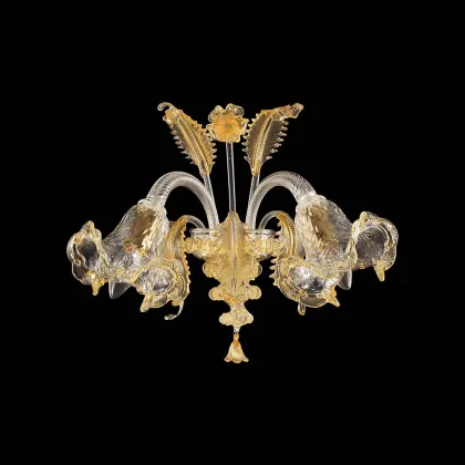 Zdjęcie Stylowy włoski szklany kinkiet - wykonany ręcznie ze szkła murano