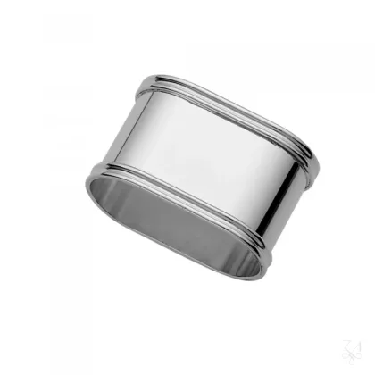 Picture Stylish oval napkin ring made of silver - Zaramella Argenti