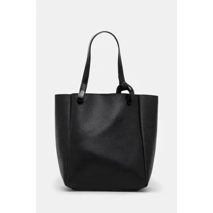 Zdjęcie JW Anderson torebka skórzana The Jwa Corner Tote kolor czarny HB0648.LA0349.999