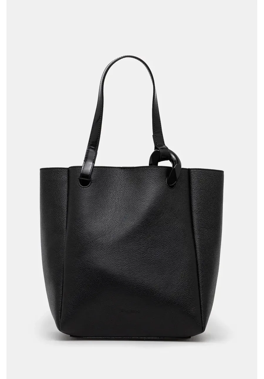 obrazek 1 JW Anderson torebka skórzana The Jwa Corner Tote kolor czarny HB0648.LA0349.999